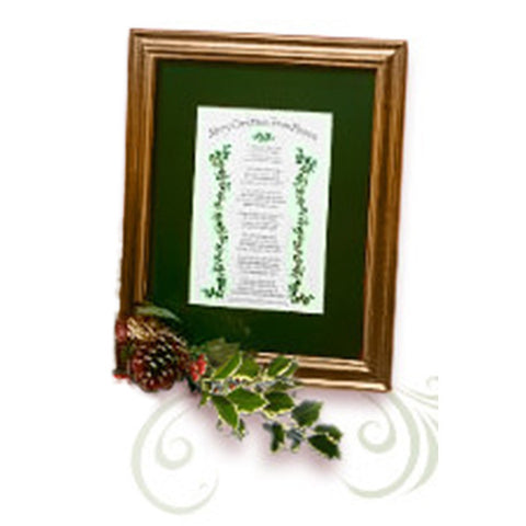 Mooney TunCo Merry Christmas from Heaven 8 x 10 Green Matte Framed Poem Retired - Centerville C&J Connection, Inc.