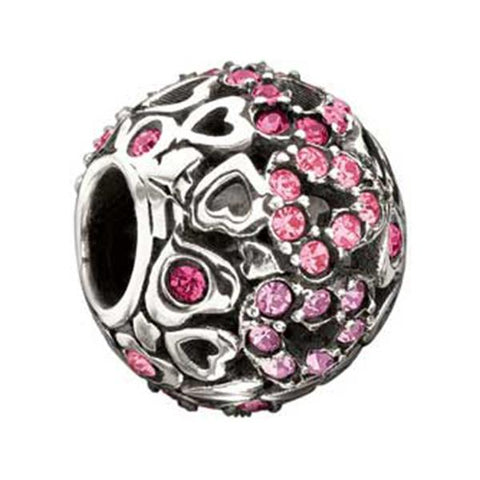 Captured Hearts Pink Swarovski Bead - Chamilia - Centerville C&J Connection, Inc.