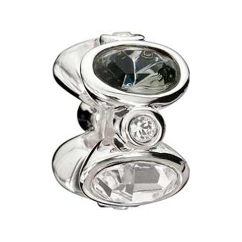 Majestic Ovals Black & White Crystal Bead - Chamilia - Centerville C&J Connection, Inc.