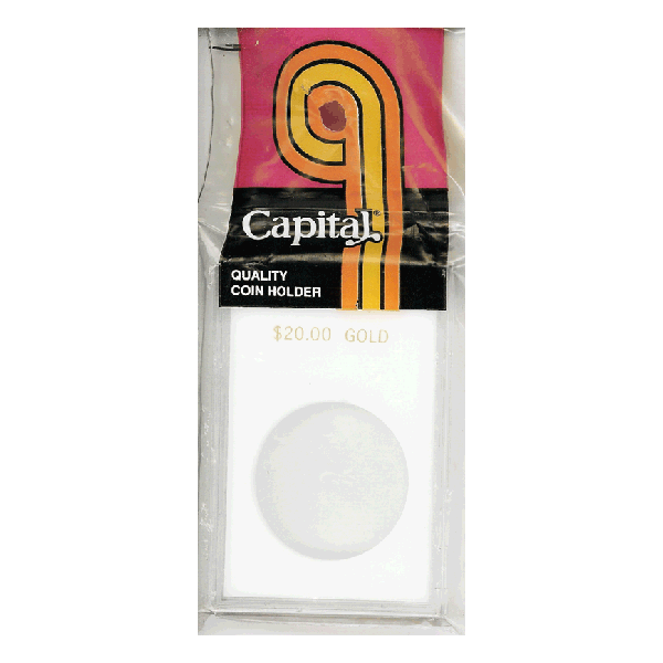 $20 Gold (Liberty & St. Gaudens) Capital Plastics Coin Holder - White - Centerville C&J Connection, Inc.