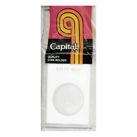 $20 Gold (Liberty & St. Gaudens) Capital Plastics Coin Holder - White - Centerville C&J Connection, Inc.