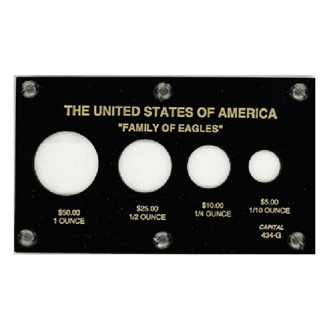 American Family Of Eagles 1 oz. - 1/10 oz. Capital Plastics Coin Holder - Black - Centerville C&J Connection, Inc.