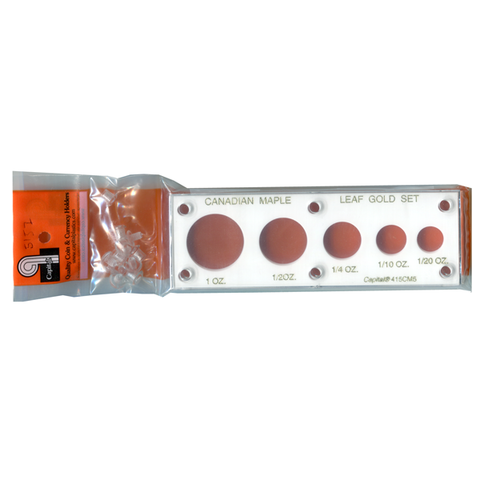 Canadian Maple Leaf Set (1 oz. - 1/20 oz.) Capital Plastics Coin Holder - White - Centerville C&J Connection, Inc.