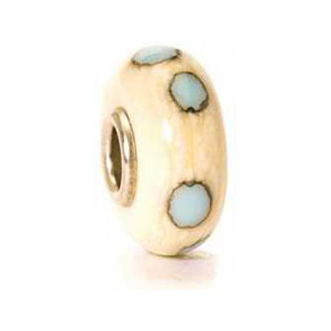 Beige Blue Dot - Trollbeads Glass Bead - Centerville C&J Connection, Inc.