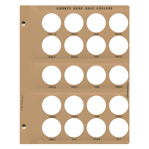 Liberty Head Half Dollar Replacement Page 3 - Dansco Coin Albums - Centerville C&J Connection, Inc.