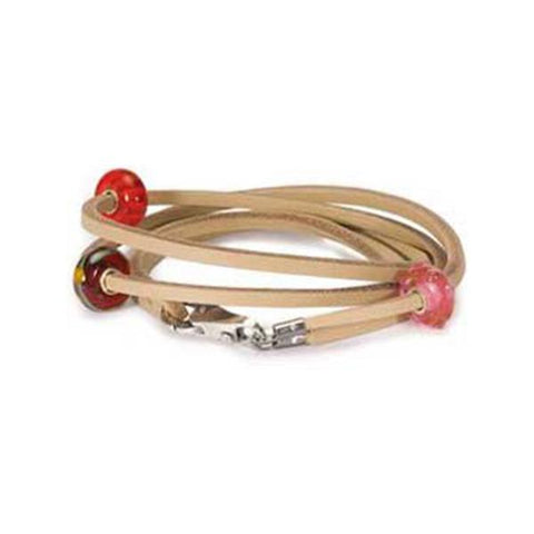 Leather Bracelet, Beige 16.1 Inch - Trollbeads - Centerville C&J Connection, Inc.
