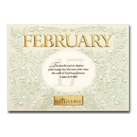 February BIRTHVERSE Bible Birthday Greeting Card - Centerville C&J Connection, Inc.