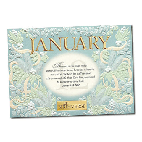 January BIRTHVERSE Bible Birthday Greeting Card - Centerville C&J Connection, Inc.