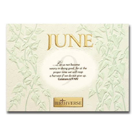 June BIRTHVERSE Bible Birthday Greeting Card - Centerville C&J Connection, Inc.