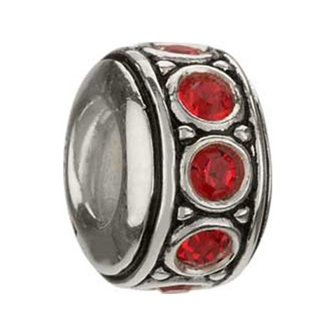 July Ruby Red Swarovski Wheel Bead - Chamilia - Centerville C&J Connection, Inc.