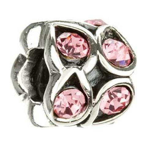 Silver w Stone - Paisley Rose - Pink Swarovski - Chamilia - Centerville C&J Connection, Inc.
