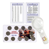 Jefferson Nickel Starter Collection Kit, Complete Wartime Silver Nickel Set, Magnifier & Checklist - Centerville C&J Connection, Inc.