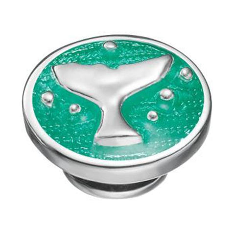 Kameleon Jewelry Silver Whale Tail on Green JewelPop - Centerville C&J Connection, Inc.