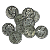 Silver Mercury Dime Starter Collection Kit, Ten Circulated Silver Mercury Dimes Magnifier & Checklist - Centerville C&J Connection, Inc.