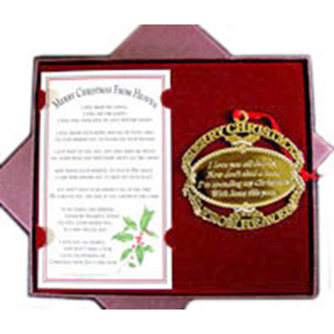Gold Merry Christmas From Heaven Ornament & Bookmark - Centerville C&J Connection, Inc.