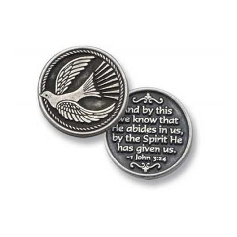 Holy Spirit Pewter Pocket Token PT106 - Centerville C&J Connection, Inc.