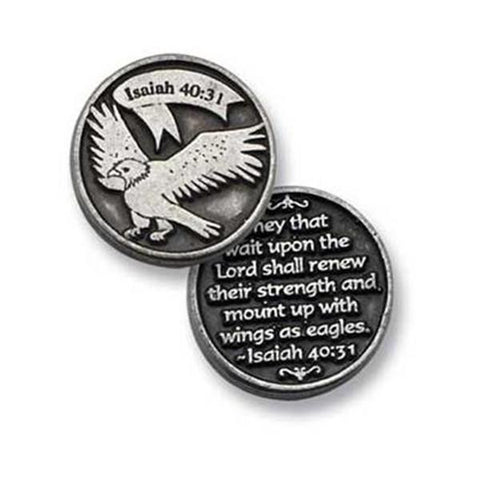 Isaiah 40:31 Eagle Pewter Pocket Token PT125 - Centerville C&J Connection, Inc.