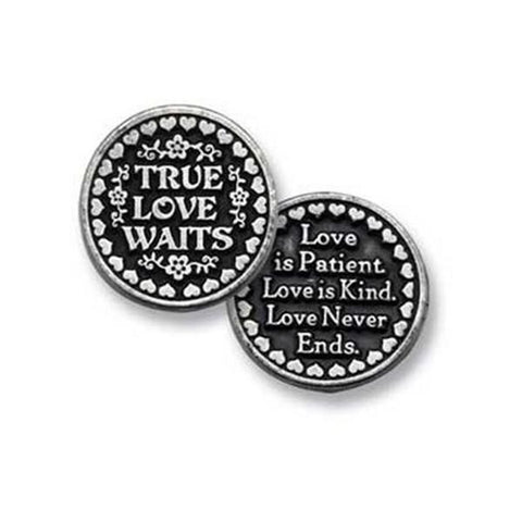 True Love Waits Pewter Pocket Token PT137 - Centerville C&J Connection, Inc.