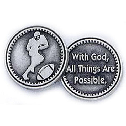 Football Pewter Pocket Token PT147 - Centerville C&J Connection, Inc.