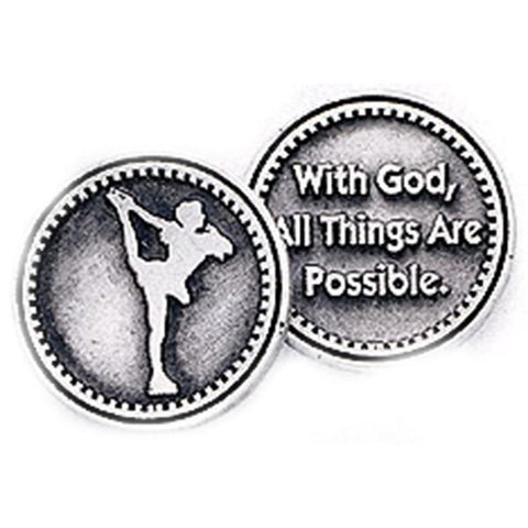 Girl Skating Pewter Pocket Token PT153 - Centerville C&J Connection, Inc.