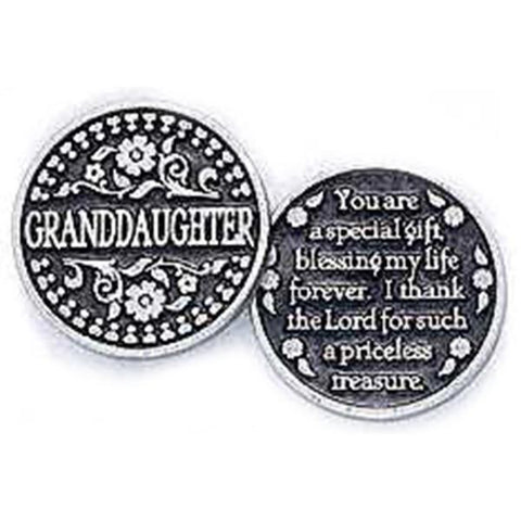 Granddaughter Pewter Pocket Token PT177 - Centerville C&J Connection, Inc.