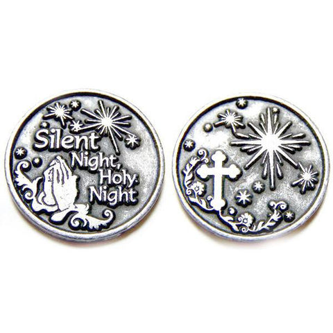 Silent Night, Holy Night Pewter Pocket Token PT191 - Centerville C&J Connection, Inc.