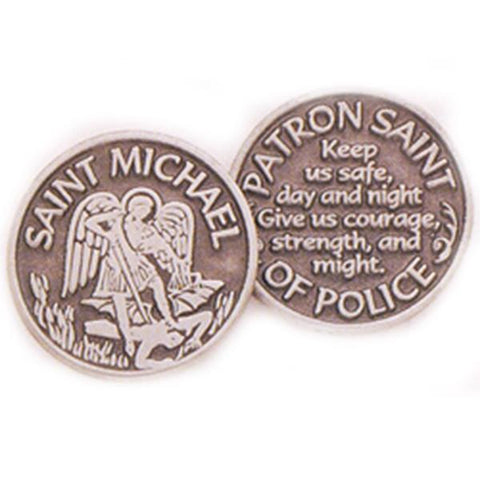 Saint Michael Pewter Pocket Token PT409 - Centerville C&J Connection, Inc.