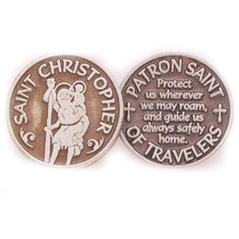 Saint Christopher Pewter Pocket Token PT411 - Centerville C&J Connection, Inc.