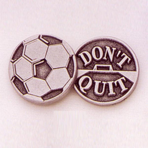 Soccer/ Don't Quit Pewter Pocket Token PT452 - Centerville C&J Connection, Inc.