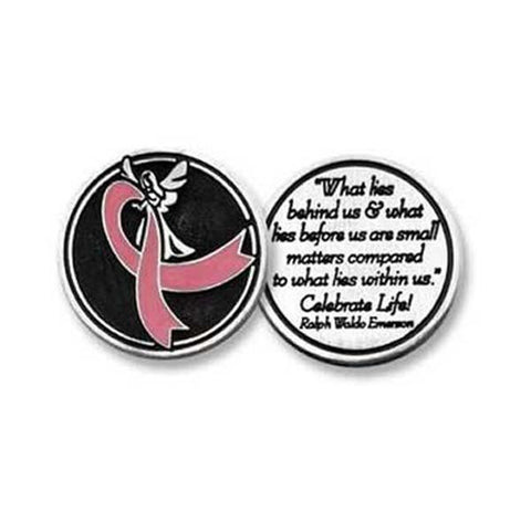 Pink Ribbon Pewter Pocket Token - Centerville C&J Connection, Inc.