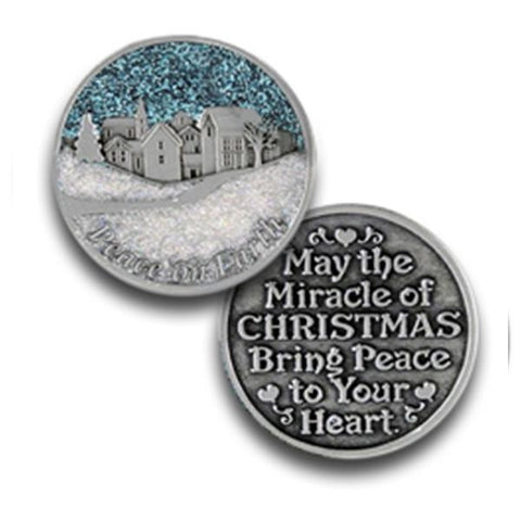 Peace on Earth Colored Enamel Pocket Token - Centerville C&J Connection, Inc.