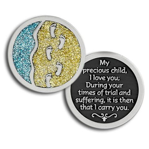 Footprints Enameled Companion Coin / Pocket Token PT625 - Centerville C&J Connection, Inc.