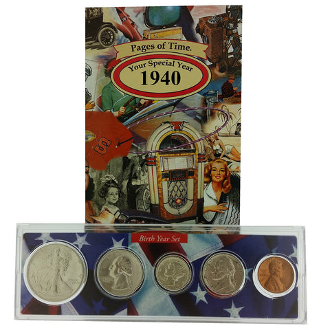 1940 Year Coin Set & Greeting Card : 84th Birthday or 81st Anniversary Gift - Centerville C&J Connection, Inc.