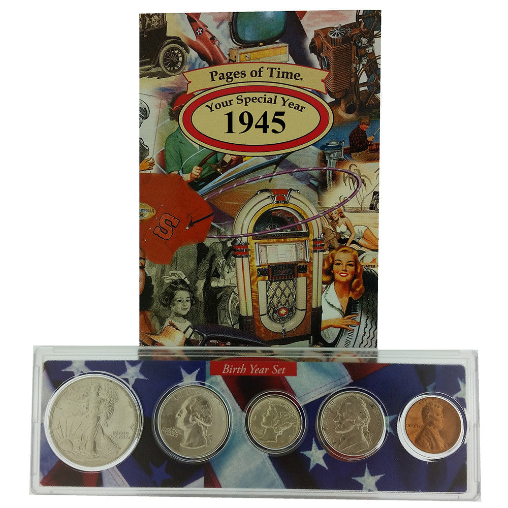 1945 Year Coin Set & Greeting Card : 76th Birthday or 76th