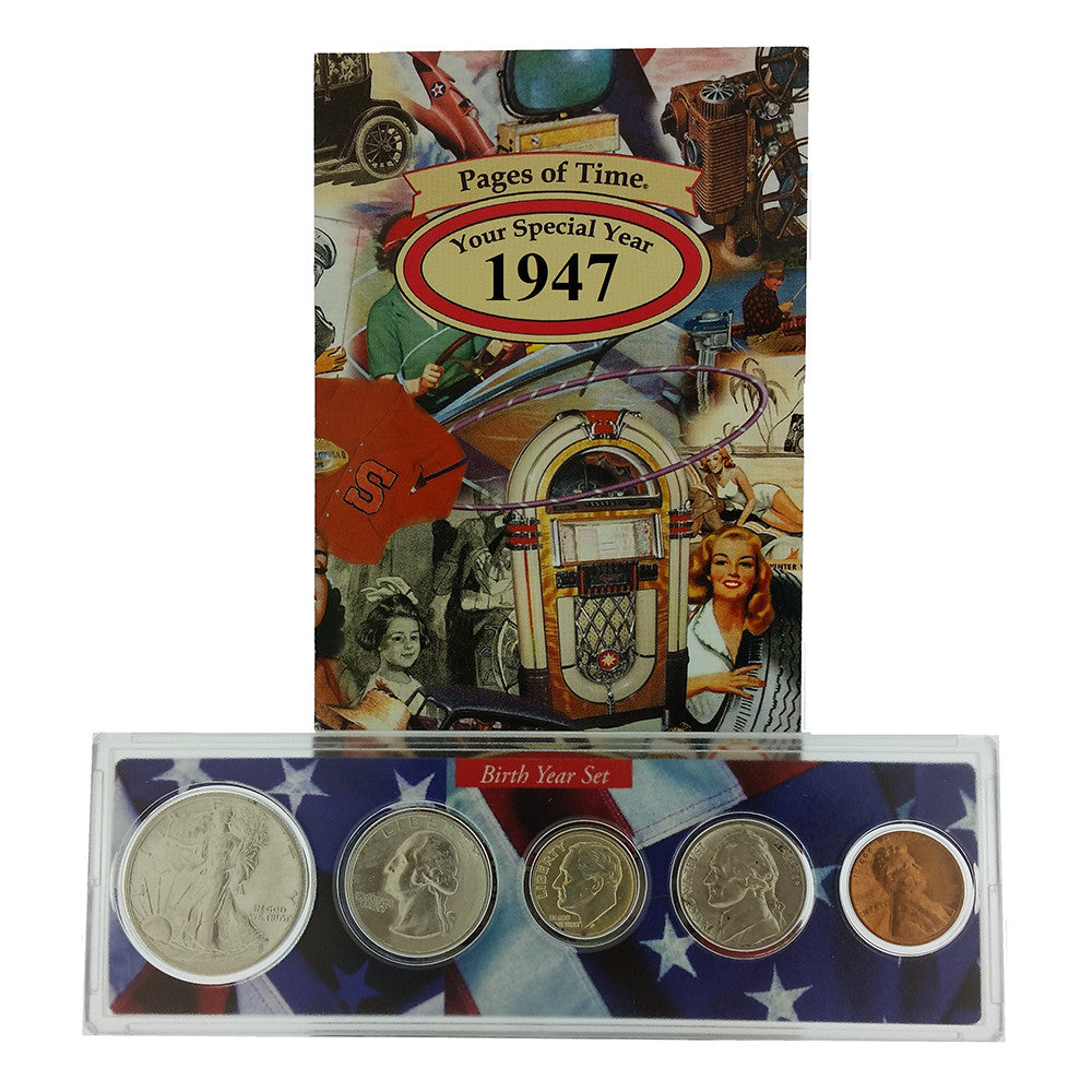 1947 Year Coin Set & Greeting Card : 74th Birthday or 74th