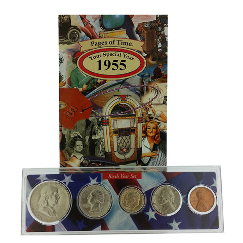 1955 Year Coin Set & Greeting Card : 66th Birthday or 66th Anniversary Gift - Centerville C&J Connection, Inc.