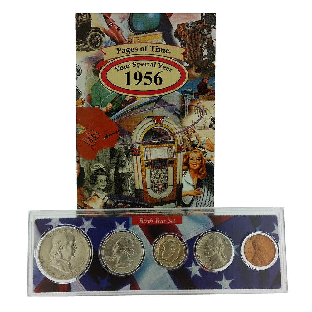 1956 Year Coin Set & Greeting Card : 65th Birthday or 65th