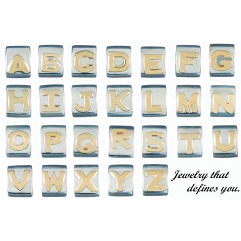 Silver 10K Gold "F" Letter Bead - Centerville C&J Connection, Inc.