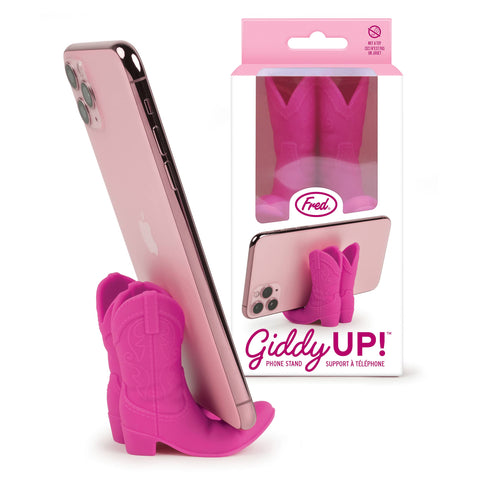 Giddy Up - Cowboy Boot Phone Stand: PINK