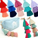 TASSEL | MANY COLORS & STYLES | Perfect Boho Accessory for Mahjong Tile Bags or Pouches: Green- 3 Layer