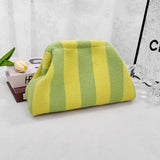 Striped Knit Cosmetic Bag Plush Knit Clutch: Pink / M