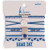 "Game Day" Blue & White Hair Tie Bracelets: Medium