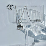 Gold or Silver Dainty Rope Catcher Necklace for Charm Bar: Gold