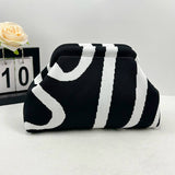 Polka Dots Knit Cosmetic Bag Cherry Knit Clutch: Cherry / M