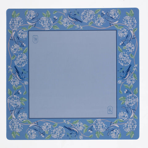 Mahjong Mat - Blue & White Bird