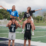 "Game Day" Blue & White Hair Tie Bracelets: Medium