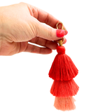 TASSEL | MANY COLORS & STYLES | Perfect Boho Accessory for Mahjong Tile Bags or Pouches: Pink- 3 Layer