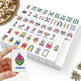 Green Mahjong Tiles Set (Floral Garden Style) (Single Layer): Bag