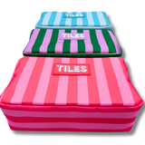 Premium Mahjong Tile Bags  |  Fits Most Large Tile Sets  : Geometric-Green Tile Bag