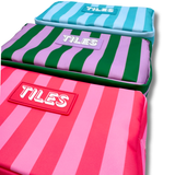 Premium Mahjong Tile Bags  |  Fits Most Large Tile Sets  : Stripes- Green & Blue Tile Bag